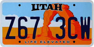 UT license plate Z673CW