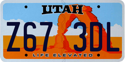 UT license plate Z673DL