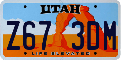 UT license plate Z673DM
