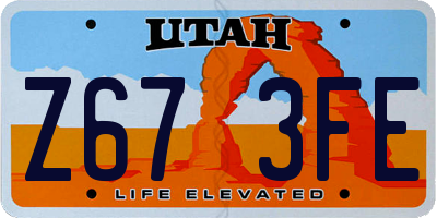UT license plate Z673FE