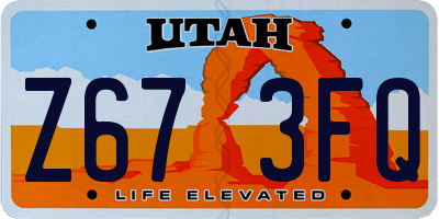 UT license plate Z673FQ