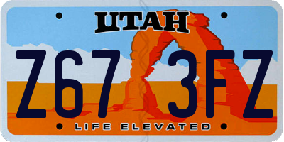 UT license plate Z673FZ