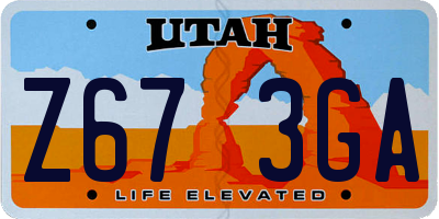 UT license plate Z673GA