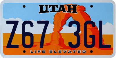 UT license plate Z673GL