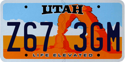 UT license plate Z673GM