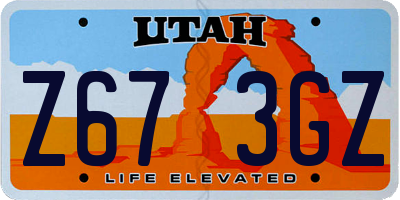 UT license plate Z673GZ