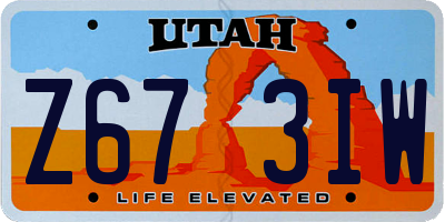UT license plate Z673IW
