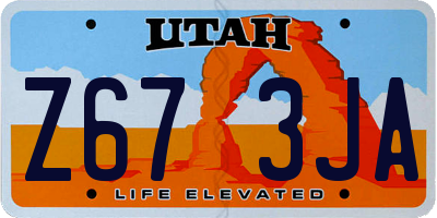 UT license plate Z673JA