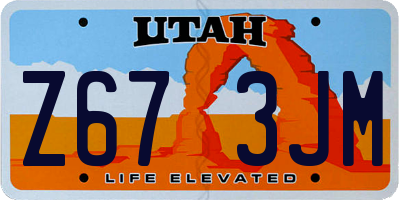 UT license plate Z673JM