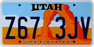 UT license plate Z673JV