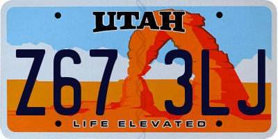 UT license plate Z673LJ