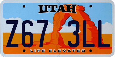 UT license plate Z673LL