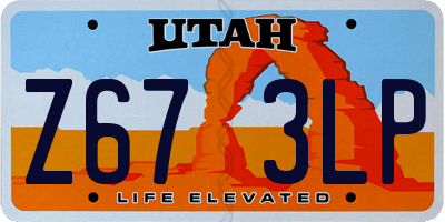 UT license plate Z673LP