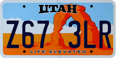 UT license plate Z673LR