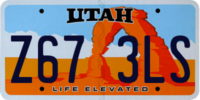 UT license plate Z673LS