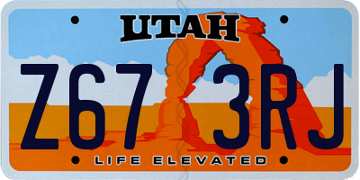 UT license plate Z673RJ