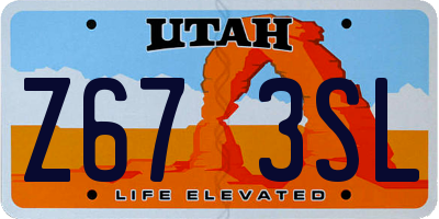 UT license plate Z673SL