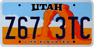 UT license plate Z673TC