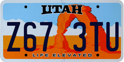 UT license plate Z673TU
