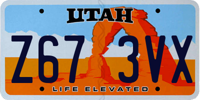 UT license plate Z673VX