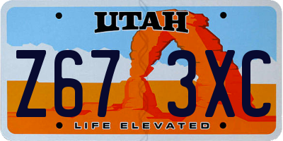UT license plate Z673XC