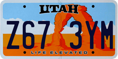 UT license plate Z673YM