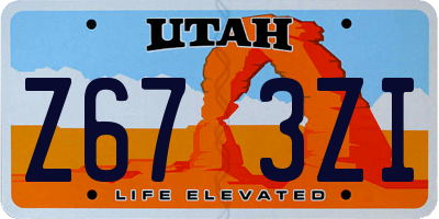 UT license plate Z673ZI