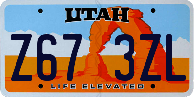 UT license plate Z673ZL