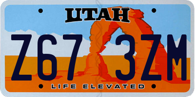 UT license plate Z673ZM