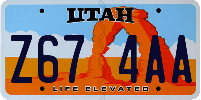 UT license plate Z674AA