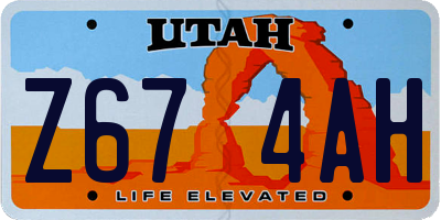 UT license plate Z674AH