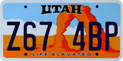 UT license plate Z674BP