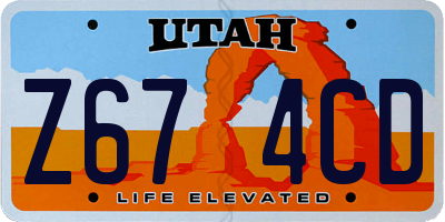 UT license plate Z674CD