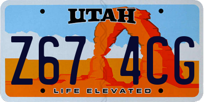 UT license plate Z674CG