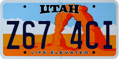 UT license plate Z674CI