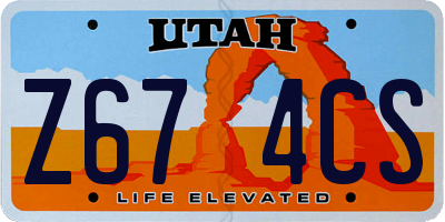 UT license plate Z674CS