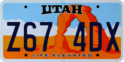 UT license plate Z674DX