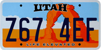 UT license plate Z674EF