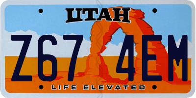 UT license plate Z674EM