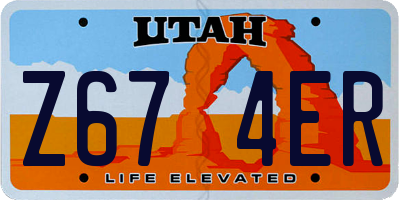 UT license plate Z674ER