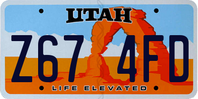 UT license plate Z674FD