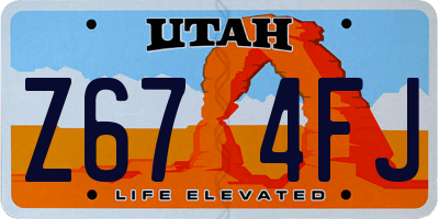 UT license plate Z674FJ