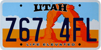 UT license plate Z674FL
