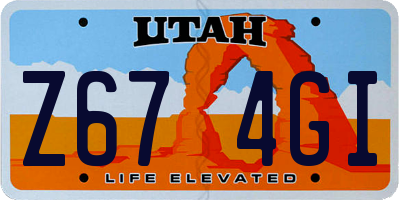 UT license plate Z674GI