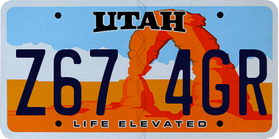 UT license plate Z674GR