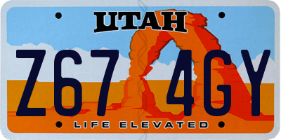 UT license plate Z674GY