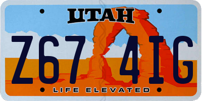 UT license plate Z674IG