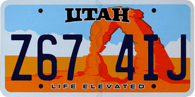 UT license plate Z674IJ