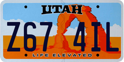 UT license plate Z674IL