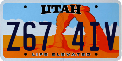 UT license plate Z674IV